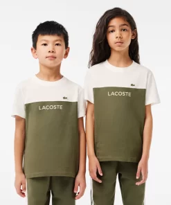 Lacoste Girl Clothing-Kids' Colourblock Organic Cotton Jersey T-Shirt