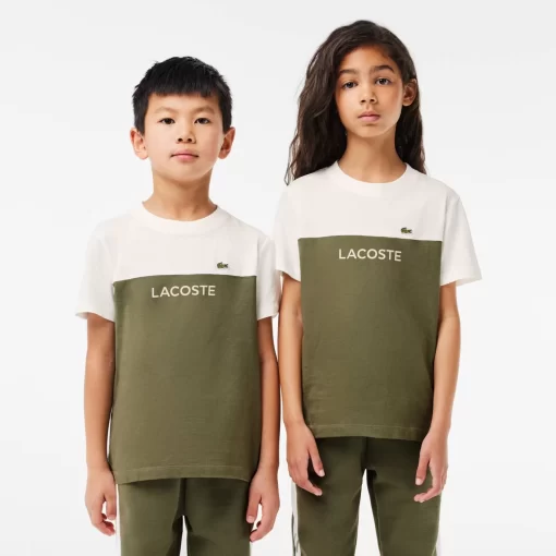 Lacoste Girl Clothing-Kids' Colourblock Organic Cotton Jersey T-Shirt