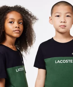 Lacoste Girl Clothing-Kids' Colourblock Organic Cotton Jersey T-Shirt