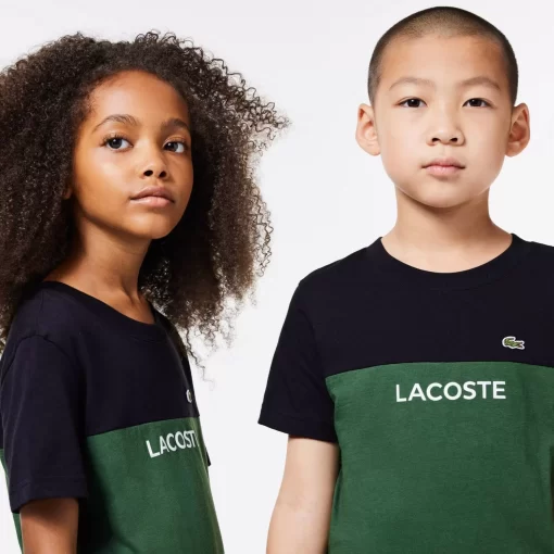 Lacoste Girl Clothing-Kids' Colourblock Organic Cotton Jersey T-Shirt