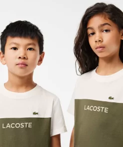 Lacoste Girl Clothing-Kids' Colourblock Organic Cotton Jersey T-Shirt