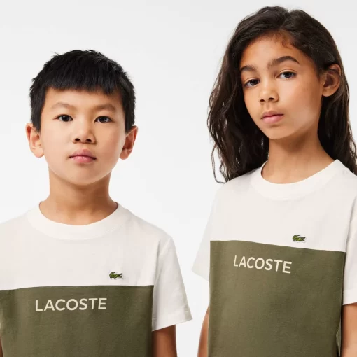 Lacoste Girl Clothing-Kids' Colourblock Organic Cotton Jersey T-Shirt