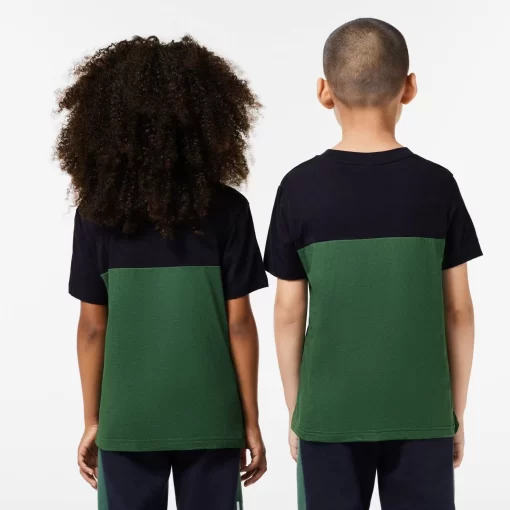 Lacoste Girl Clothing-Kids' Colourblock Organic Cotton Jersey T-Shirt