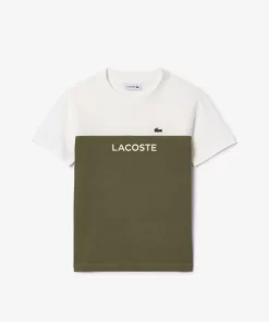 Lacoste Girl Clothing-Kids' Colourblock Organic Cotton Jersey T-Shirt