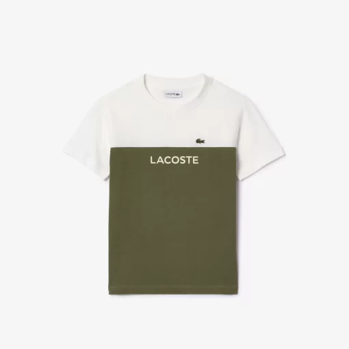 Lacoste Girl Clothing-Kids' Colourblock Organic Cotton Jersey T-Shirt