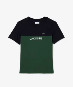 Lacoste Girl Clothing-Kids' Colourblock Organic Cotton Jersey T-Shirt