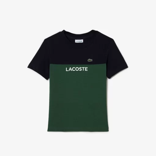 Lacoste Girl Clothing-Kids' Colourblock Organic Cotton Jersey T-Shirt