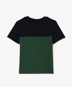 Lacoste Girl Clothing-Kids' Colourblock Organic Cotton Jersey T-Shirt