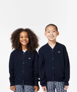 Lacoste Girl Clothing-Kids' Contrast Branded Cardigan