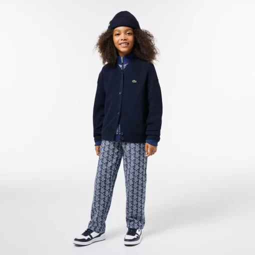 Lacoste Girl Clothing-Kids' Contrast Branded Cardigan