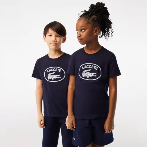 Lacoste Girl Clothing-Kids' Contrast Branded Cotton Jersey T-Shirt