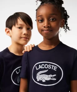 Lacoste Girl Clothing-Kids' Contrast Branded Cotton Jersey T-Shirt