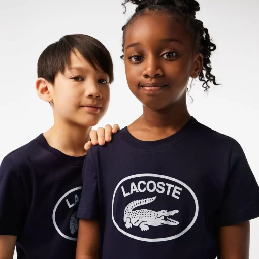 Lacoste Girl Clothing-Kids' Contrast Branded Cotton Jersey T-Shirt