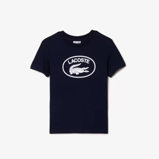 Lacoste Girl Clothing-Kids' Contrast Branded Cotton Jersey T-Shirt