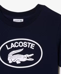 Lacoste Girl Clothing-Kids' Contrast Branded Cotton Jersey T-Shirt