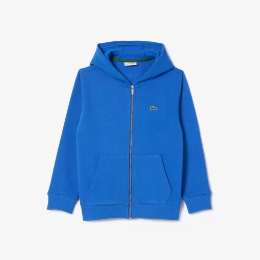 Lacoste Girl Clothing-Kids' Kangaroo Pocket Hooded Zippered Sweatshirt