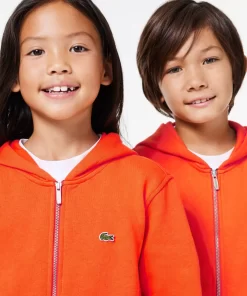 Lacoste Boy Clothing-Kids' Kangaroo Pocket Hooded Zippered Sweatshirt