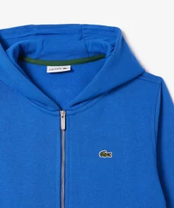 Lacoste Girl Clothing-Kids' Kangaroo Pocket Hooded Zippered Sweatshirt