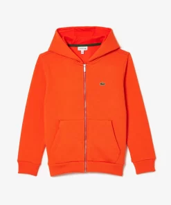 Lacoste Boy Clothing-Kids' Kangaroo Pocket Hooded Zippered Sweatshirt