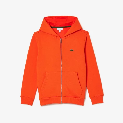 Lacoste Boy Clothing-Kids' Kangaroo Pocket Hooded Zippered Sweatshirt