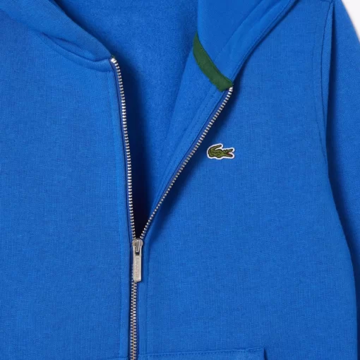 Lacoste Girl Clothing-Kids' Kangaroo Pocket Hooded Zippered Sweatshirt