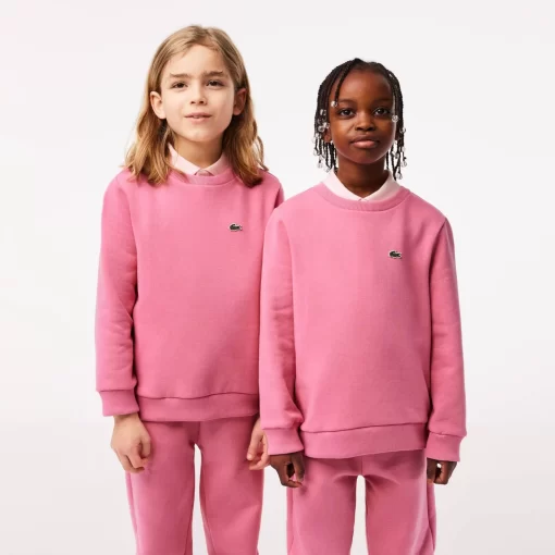 Lacoste Girl Clothing-Kids' Organic Cotton Flannel Sweatshirt