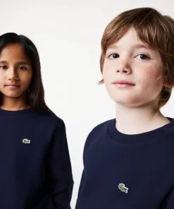 Lacoste Girl Clothing-Kids' Organic Cotton Flannel Sweatshirt