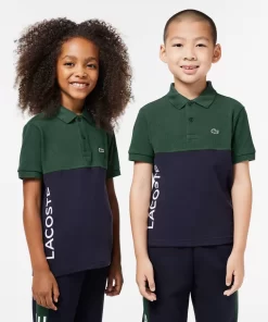 Lacoste Boy Clothing-Kids' Organic Cotton Pique Colourblock Polo Shirt