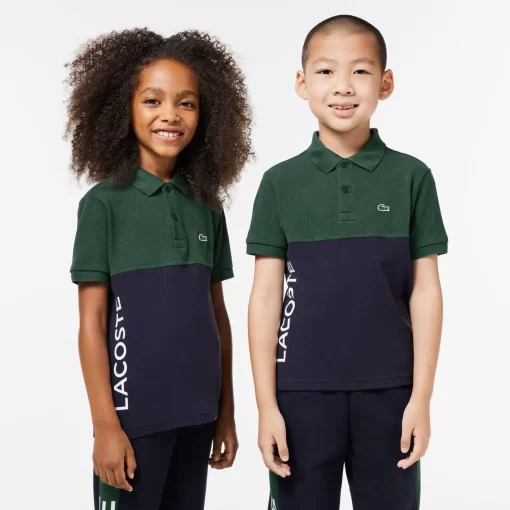 Lacoste Boy Clothing-Kids' Organic Cotton Pique Colourblock Polo Shirt