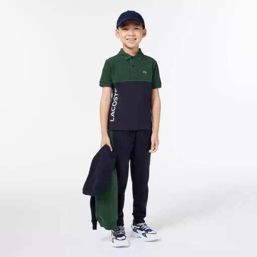 Lacoste Boy Clothing-Kids' Organic Cotton Pique Colourblock Polo Shirt