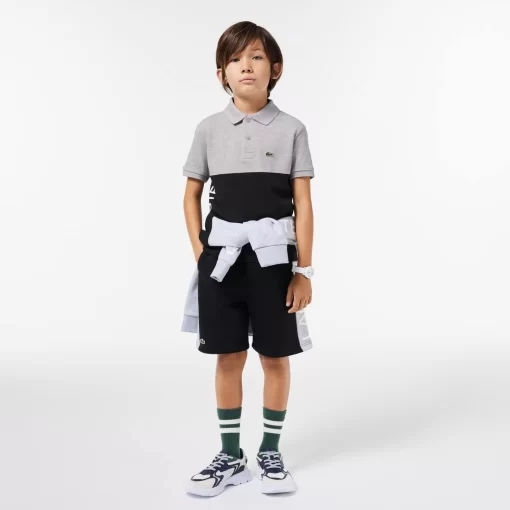 Lacoste Boy Clothing-Kids' Organic Cotton Pique Colourblock Polo Shirt