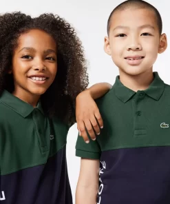 Lacoste Boy Clothing-Kids' Organic Cotton Pique Colourblock Polo Shirt