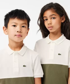 Lacoste Girl Clothing-Kids' Organic Cotton Pique Colourblock Polo Shirt