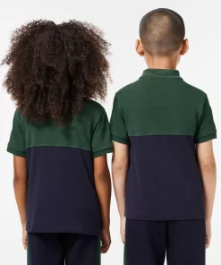 Lacoste Boy Clothing-Kids' Organic Cotton Pique Colourblock Polo Shirt