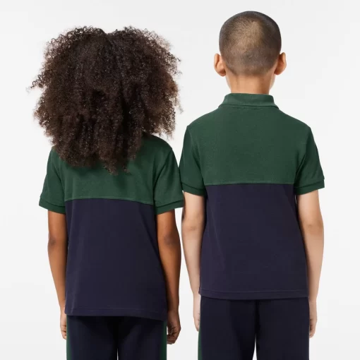 Lacoste Boy Clothing-Kids' Organic Cotton Pique Colourblock Polo Shirt