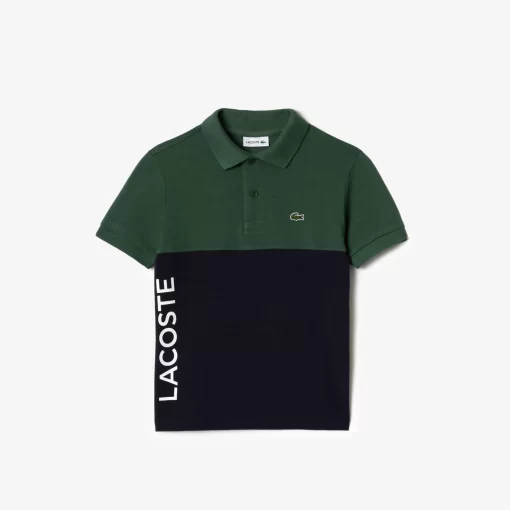 Lacoste Boy Clothing-Kids' Organic Cotton Pique Colourblock Polo Shirt