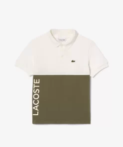 Lacoste Girl Clothing-Kids' Organic Cotton Pique Colourblock Polo Shirt