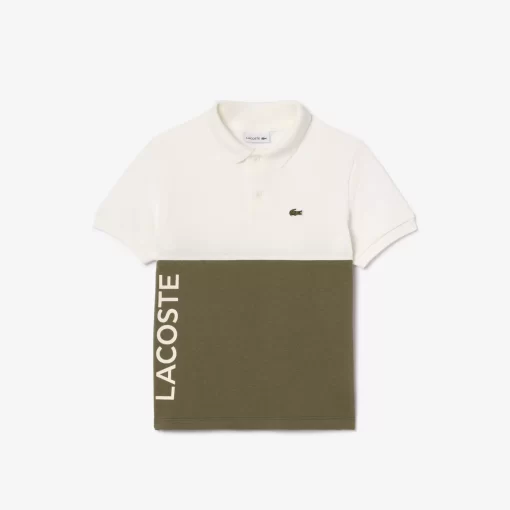 Lacoste Girl Clothing-Kids' Organic Cotton Pique Colourblock Polo Shirt