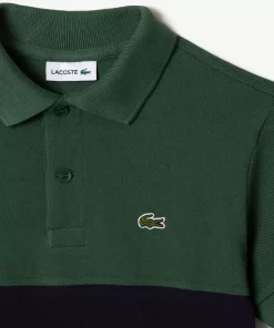 Lacoste Boy Clothing-Kids' Organic Cotton Pique Colourblock Polo Shirt