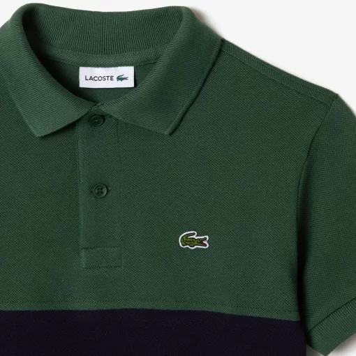 Lacoste Boy Clothing-Kids' Organic Cotton Pique Colourblock Polo Shirt