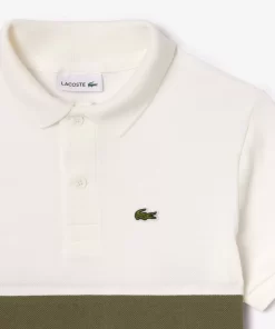 Lacoste Girl Clothing-Kids' Organic Cotton Pique Colourblock Polo Shirt