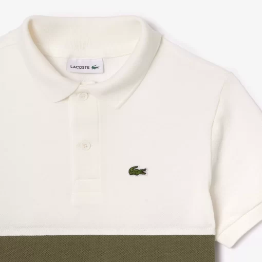 Lacoste Girl Clothing-Kids' Organic Cotton Pique Colourblock Polo Shirt