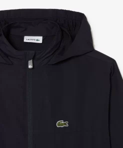 Lacoste Girl Clothing-Kids' Recycled Polyester Zipped Hooded Jacket