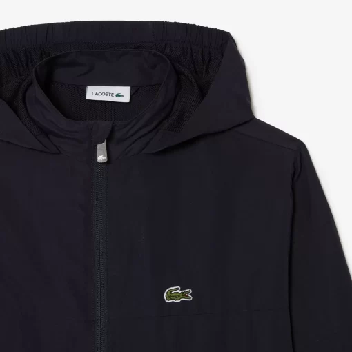 Lacoste Girl Clothing-Kids' Recycled Polyester Zipped Hooded Jacket