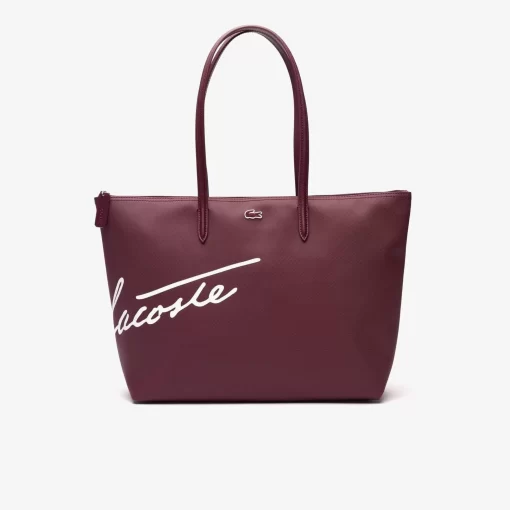 Lacoste Bags-L.12.12 Signature Print Canvas Large Tote Bag