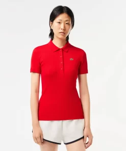 Lacoste Polo Shirts-L.12.D Slim Fit Ribbed Cotton Polo Shirt