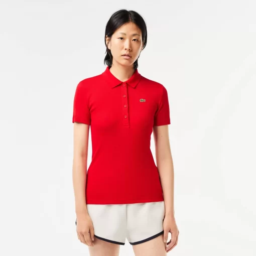 Lacoste Polo Shirts-L.12.D Slim Fit Ribbed Cotton Polo Shirt