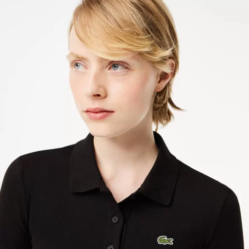 Lacoste Polo Shirts-L.12.D Slim Fit Ribbed Cotton Polo Shirt