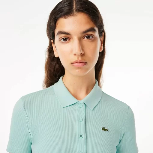 Lacoste Polo Shirts-L.12.D Slim Fit Ribbed Cotton Polo Shirt