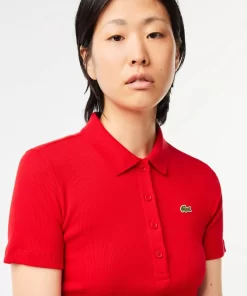 Lacoste Polo Shirts-L.12.D Slim Fit Ribbed Cotton Polo Shirt